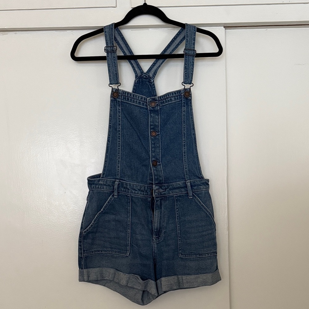 HOLLISTER, Denim Overalls with Button Front